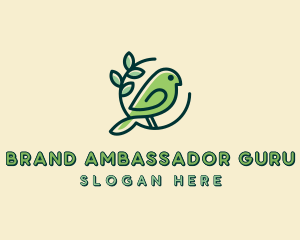 Cute Green Bird logo design