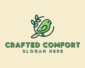 Cute Green Bird logo design