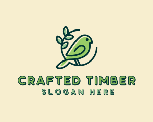 Cute Green Bird logo design