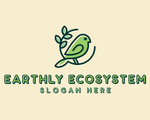Cute Green Bird logo