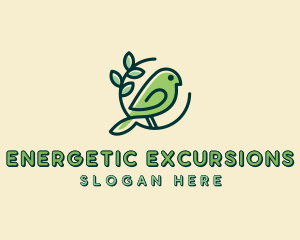 Cute Green Bird logo design