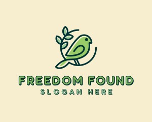 Cute Green Bird logo design