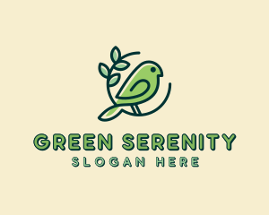 Cute Green Bird logo design