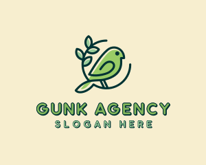 Cute Green Bird logo design