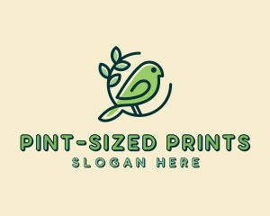 Cute Green Bird logo