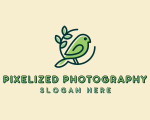 Cute Green Bird logo design