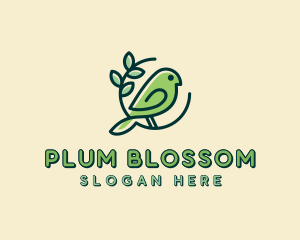 Cute Green Bird logo design