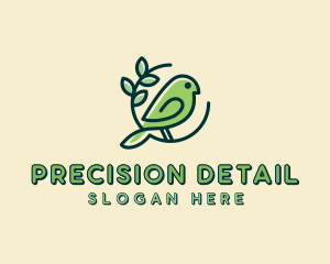 Cute Green Bird logo design