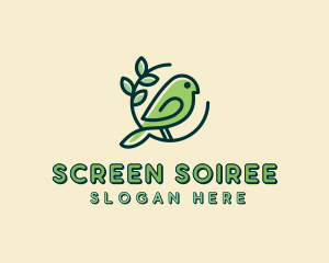 Cute Green Bird logo design