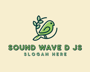 Cute Green Bird logo design