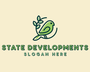 Cute Green Bird logo design