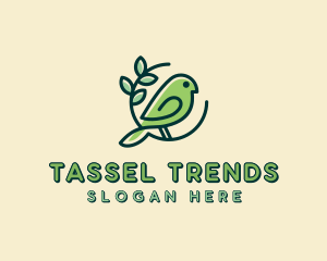 Cute Green Bird logo design