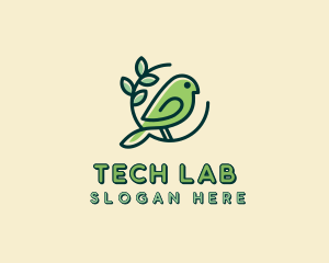 Cute Green Bird logo design