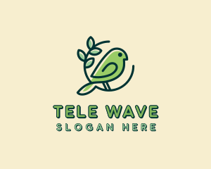 Cute Green Bird logo design