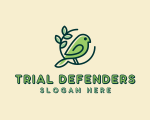 Cute Green Bird logo design