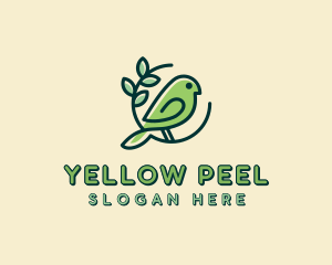 Cute Green Bird logo design