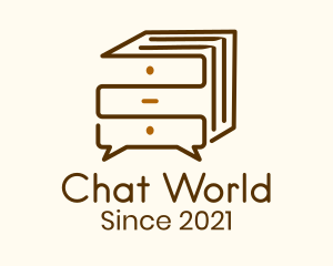 Wooden File Cabinet Chat logo design