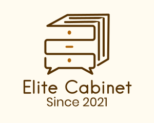 Wooden File Cabinet Chat logo design