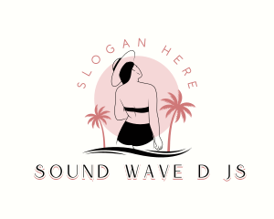 Woman Bikini Beach logo design