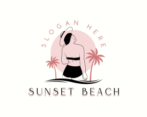 Woman Bikini Beach logo design