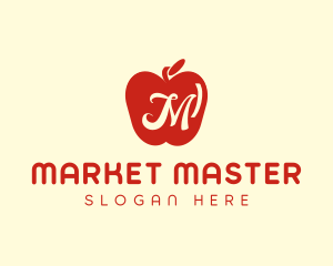 Red Supermarket Apple logo design