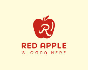 Red Supermarket Apple logo design