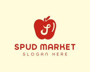 Red Supermarket Apple logo design