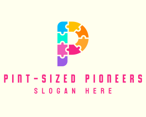 Colorful Puzzle Letter P logo design