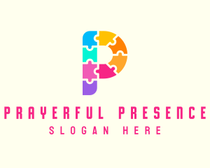 Colorful Puzzle Letter P logo design