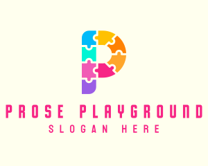 Colorful Puzzle Letter P logo design