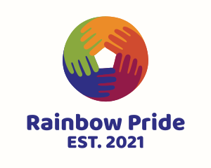 Rainbow Children Teamwork logo design