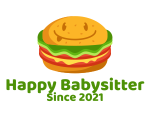 Happy Burger Snack  logo design