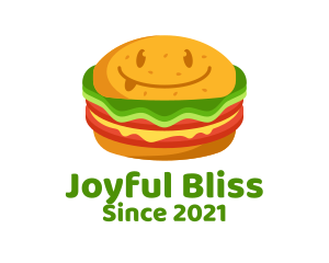 Happy Burger Snack  logo design