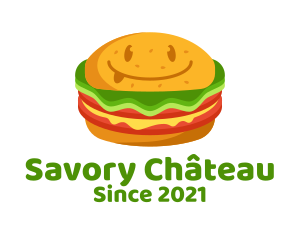 Happy Burger Snack  logo design