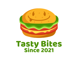 Happy Burger Snack  logo design