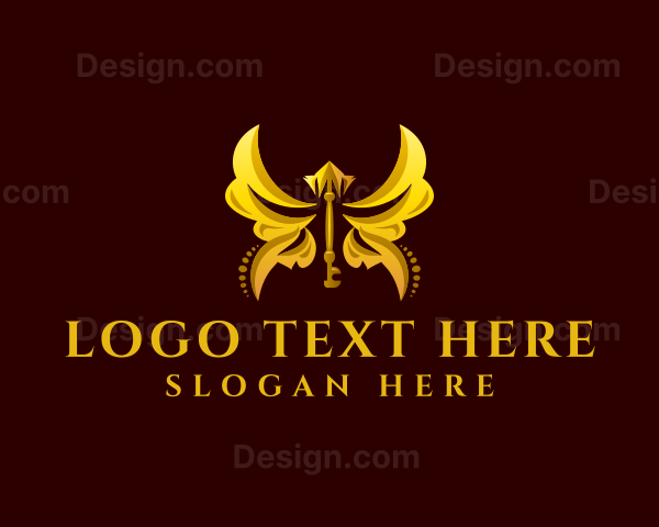 Elegant Butterfly Key Logo