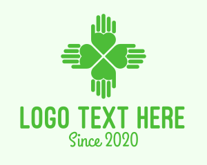 Green Heart Hand Clover logo