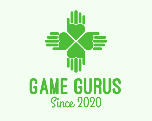 Green Heart Hand Clover logo