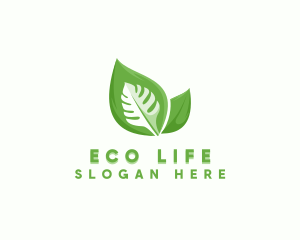 Organic Vegan Leaf  logo design