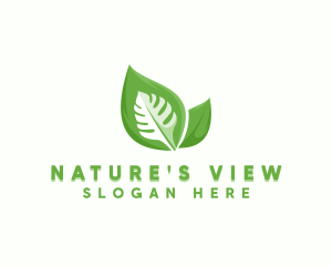 Organic Vegan Leaf  logo design