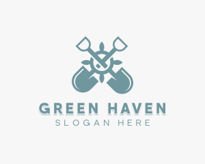 Gardening Shovel Landscaper logo design