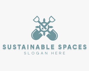 Gardening Shovel Landscaper logo design