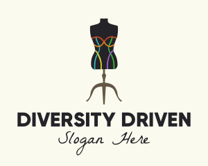 Multicolor Fashion Mannequin  logo design