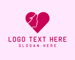 Woman Face Heart logo