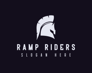 Spartan Helmet Horse logo design