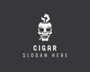 Skull Smoke Cigarette logo design