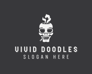 Skull Smoke Cigarette logo design