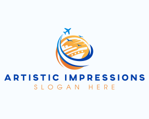 Cruise Airplane Travel logo design