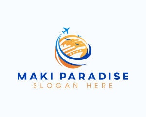 Cruise Airplane Travel logo design