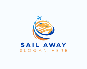 Cruise Airplane Travel logo design